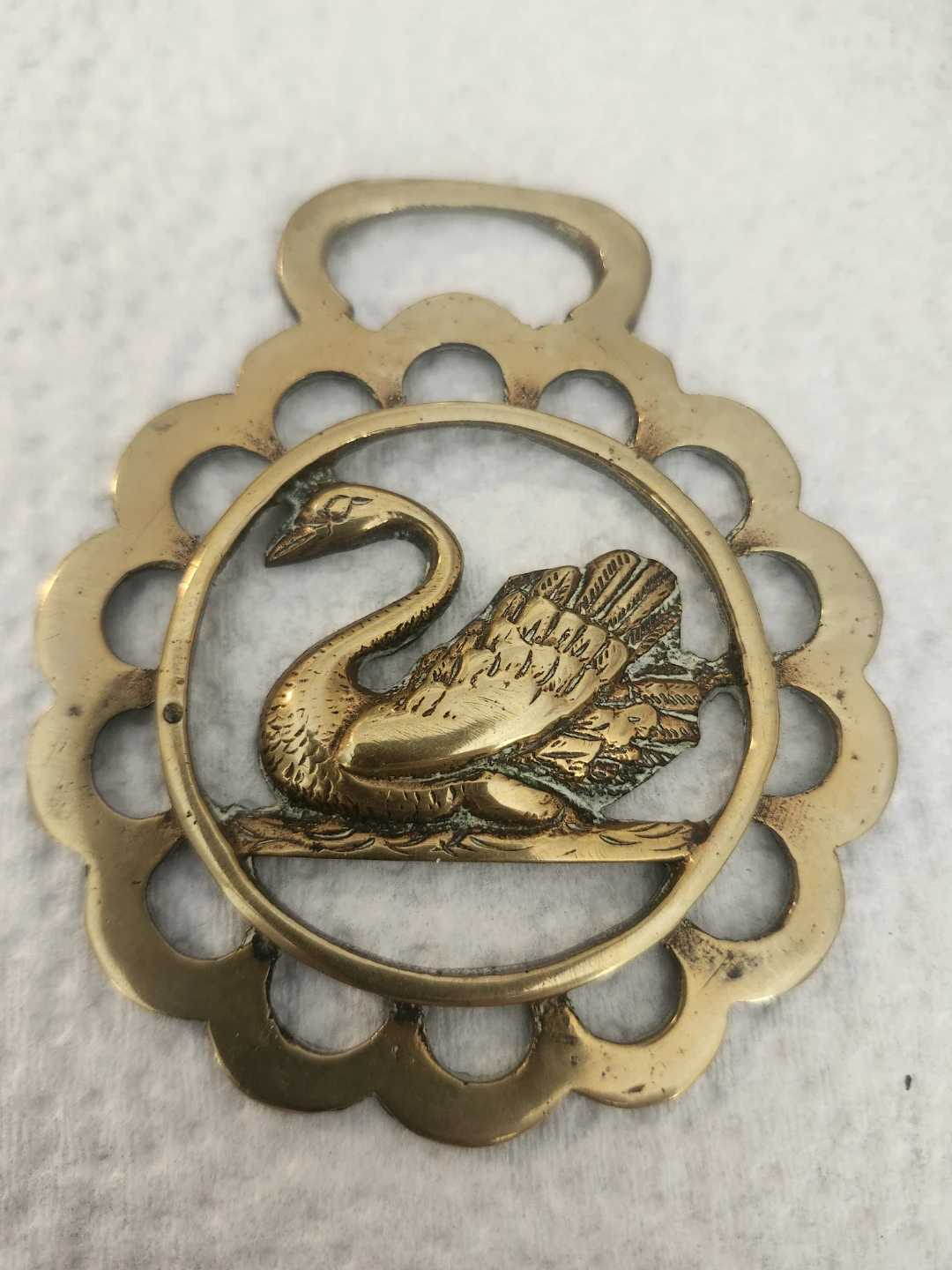 Brass Swan Horse Bridle Ornament - photo 2