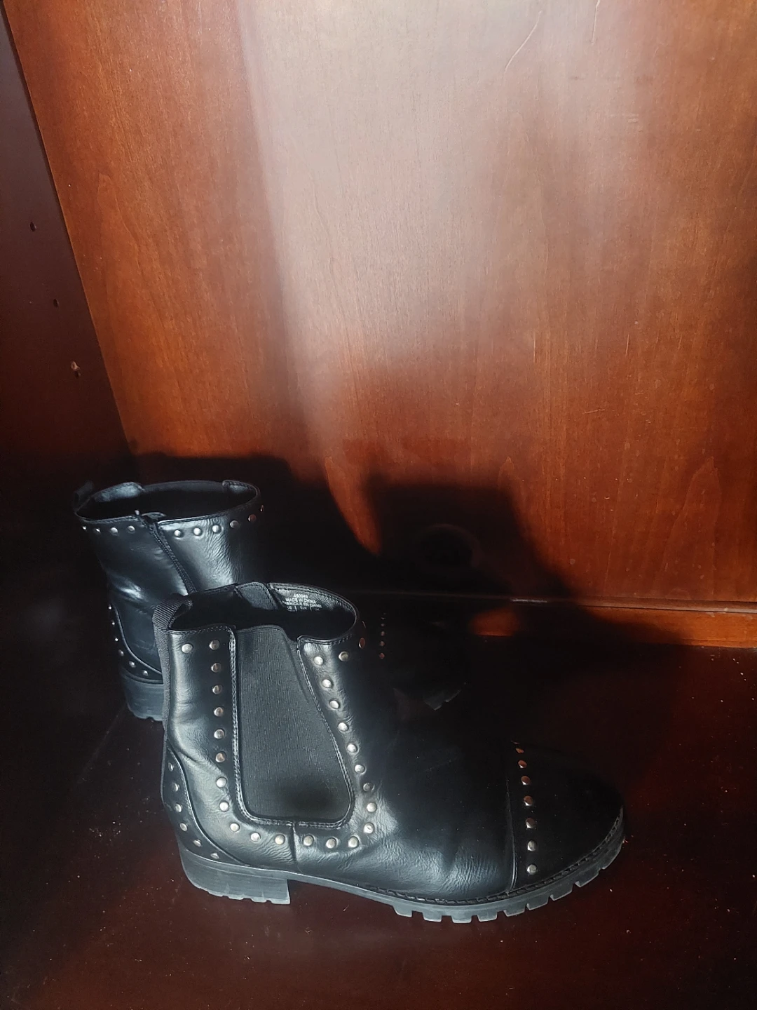 Womens size 11 Black Studded Chelsea Boots - photo 2