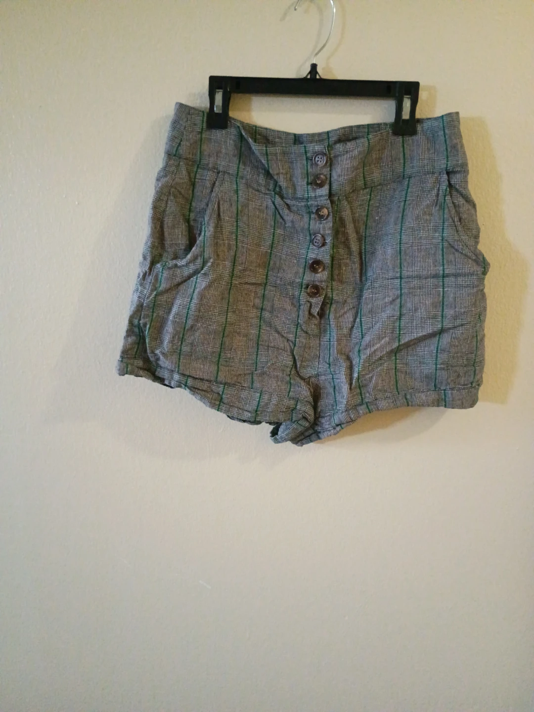 Forever 21 Plaid High-Waisted Button-Up Shorts