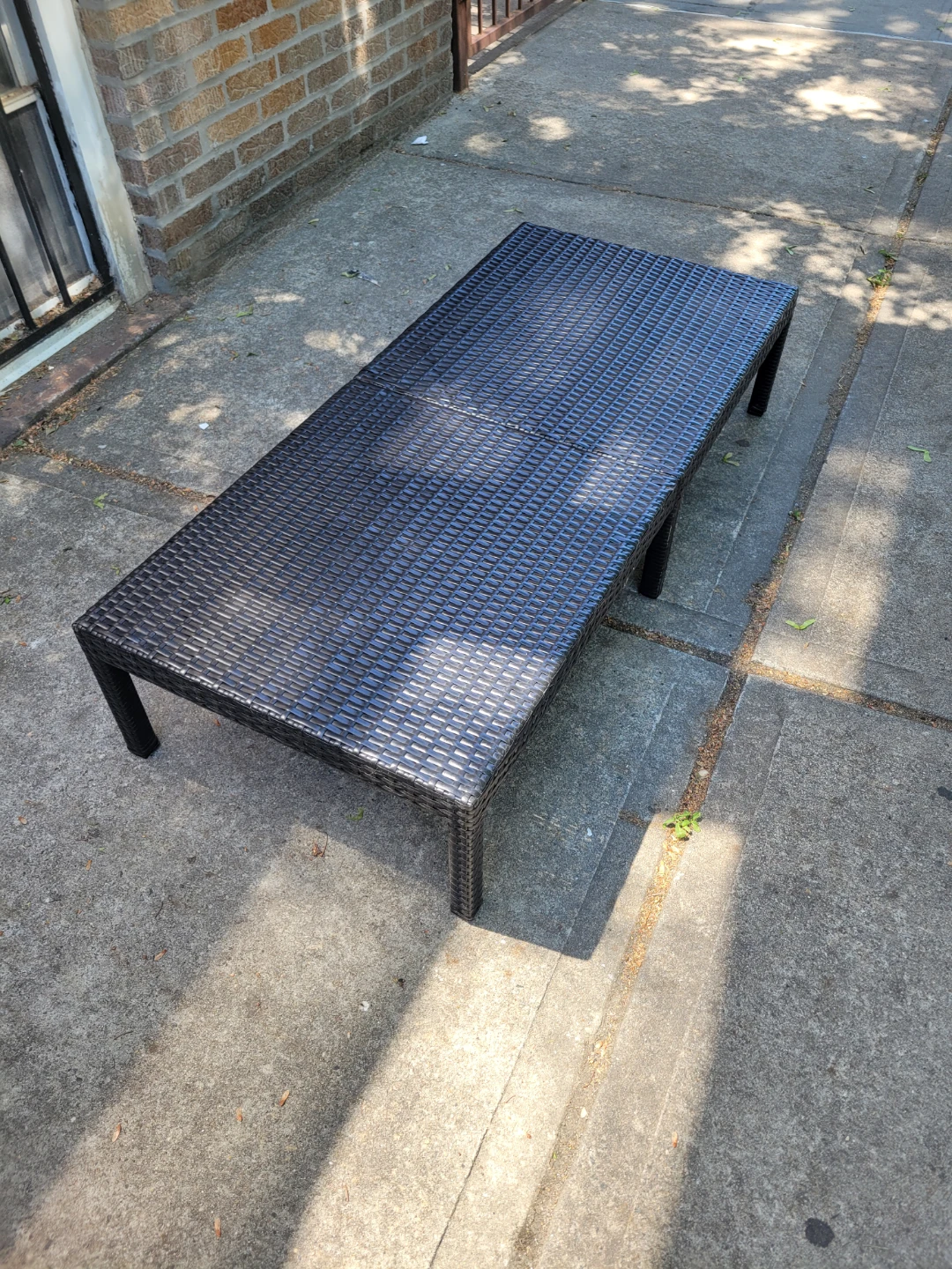 Dark Wicker Outside Table