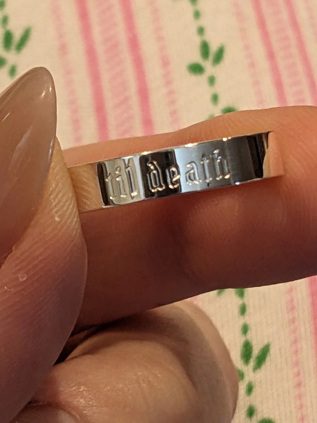 Size 6 "Til Death" Band Ring