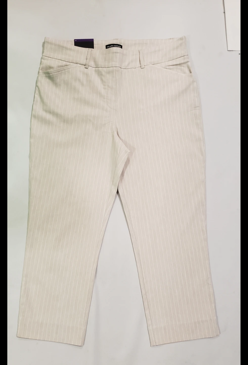 Brand new Hilary Radley Striped Beinge Cropped Pants - photo 3