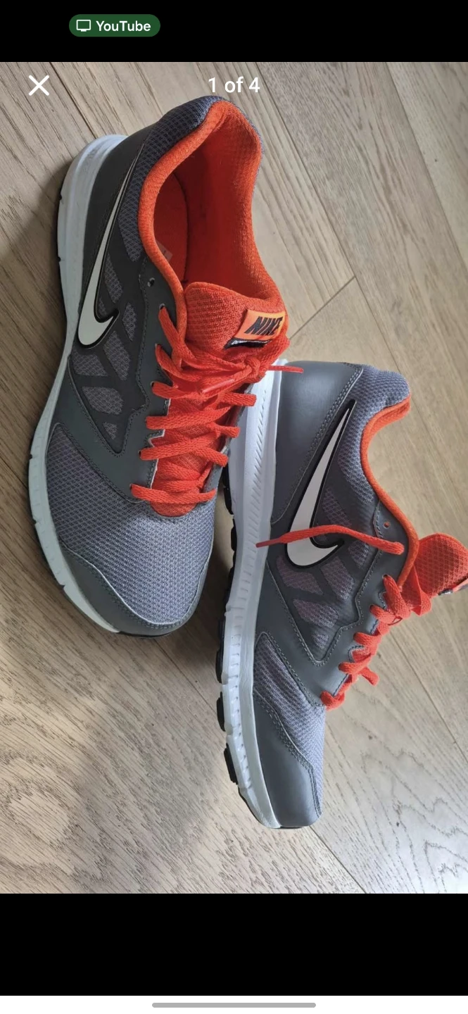 Nike Downshifter 6 Men's Running Shoes Grey Orange US 11