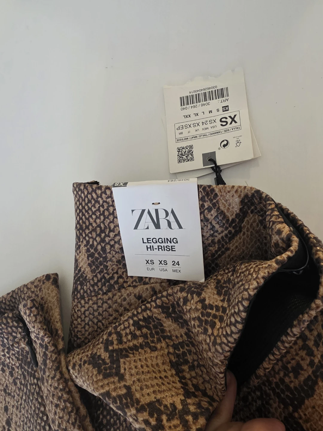 ZARA Legging Hi-Rise Snake Print XS, leather - photo 2