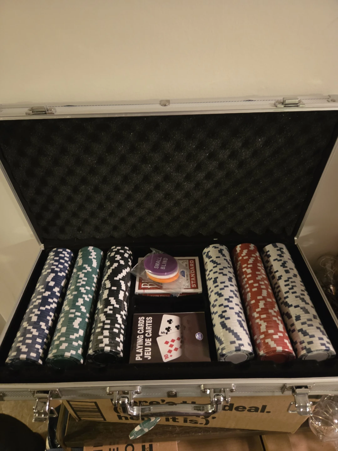 Poker Chip Set with Case and Cards