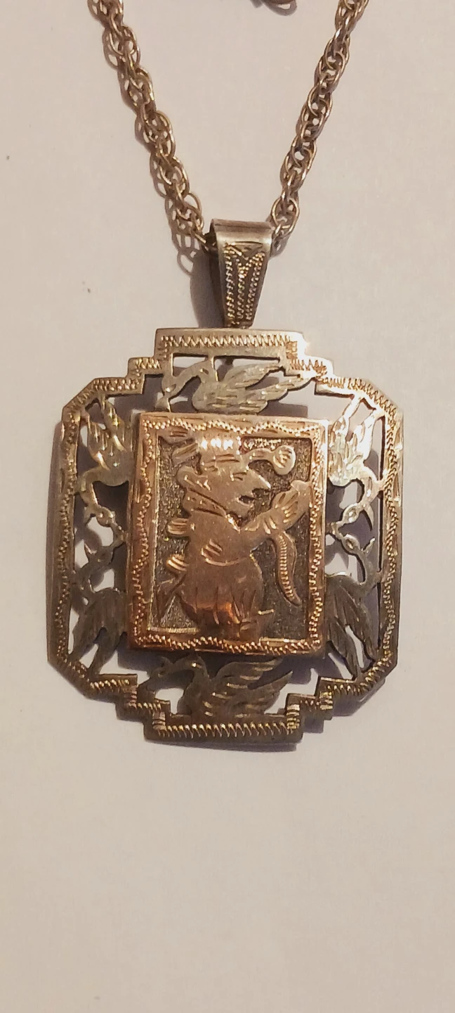 Gorgeous Sterling Silver 925 Mexican Pendant with Necklace