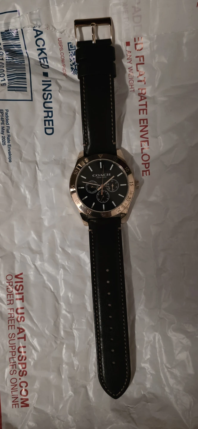 Coach Black Leather Strap Watch - photo 2