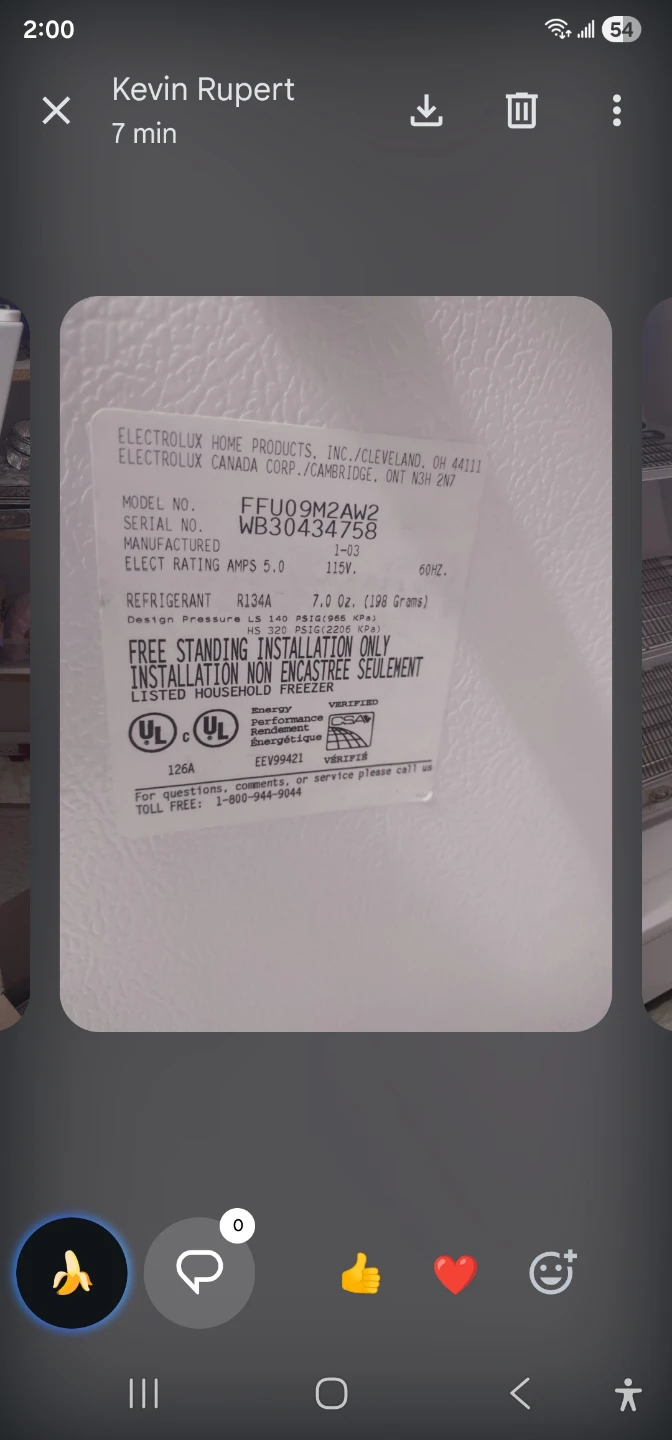 Electrolux Upright Freezer - photo 4