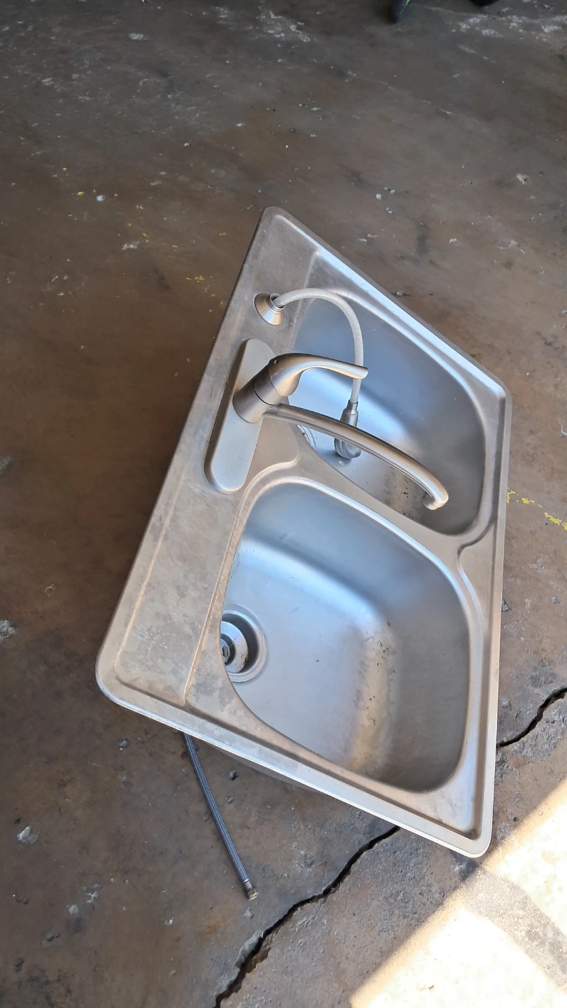 Double Basin Kitchen Sink with Faucet