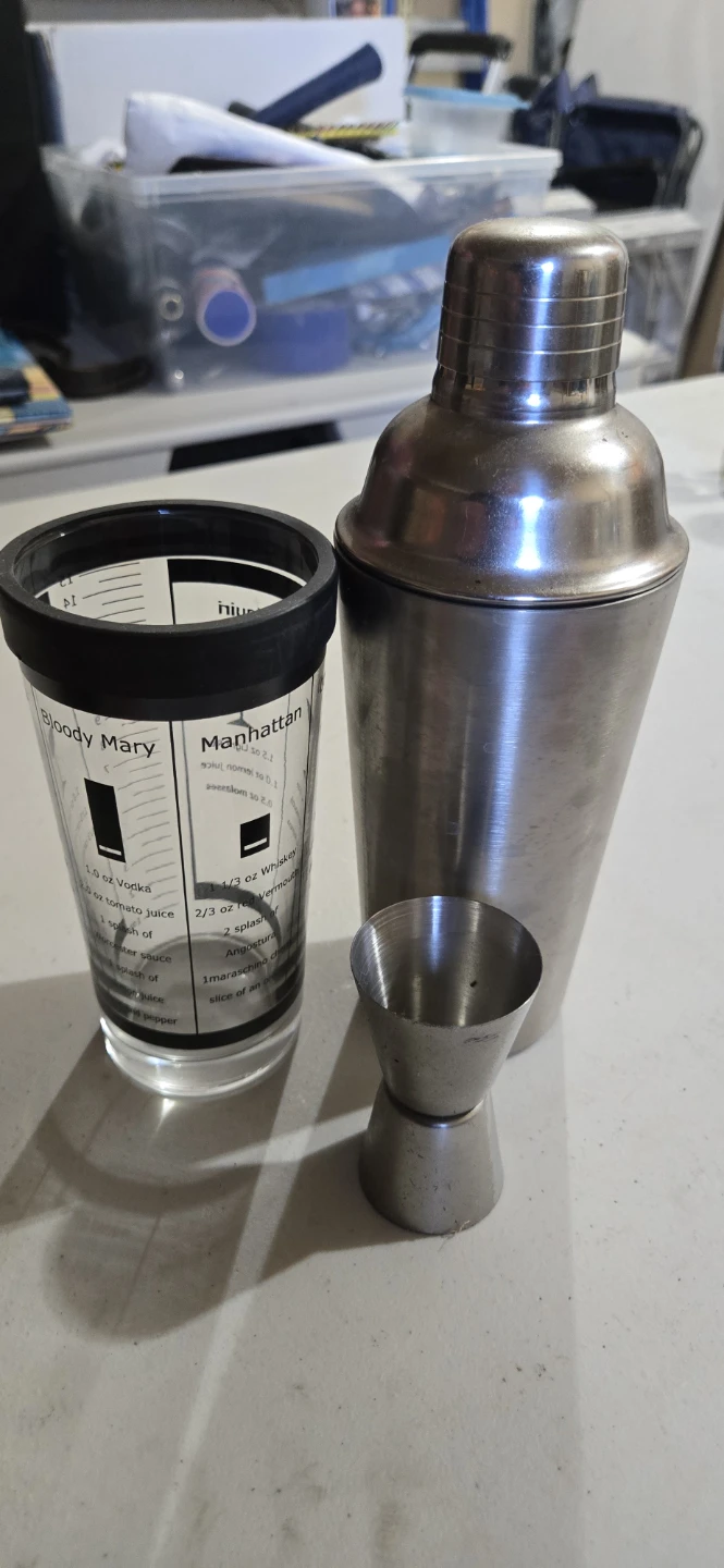 Cocktail Shaker Set with Recipe Glass and Jigger