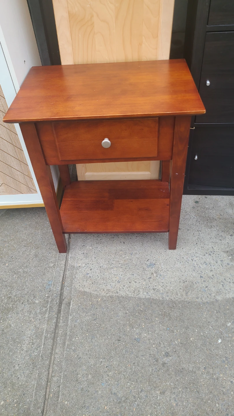 Wooden Nightstand with Drawer