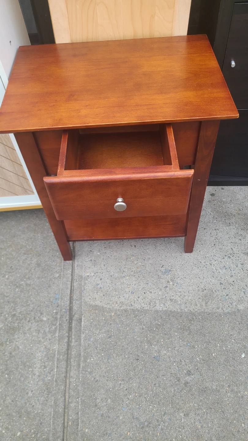 Wooden Nightstand with Drawer - photo 2