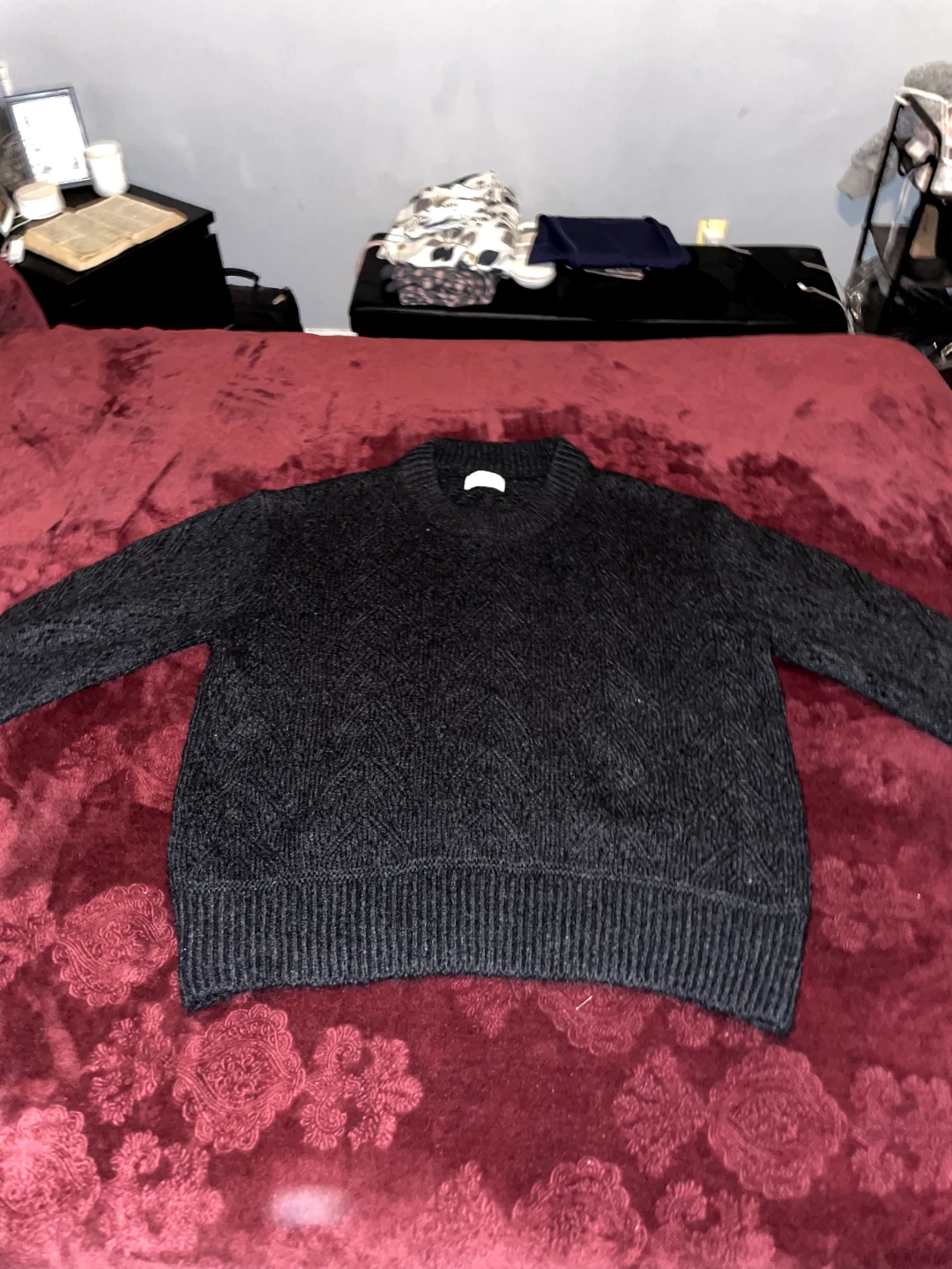 Charcoal Grey Cable Knit Sweater