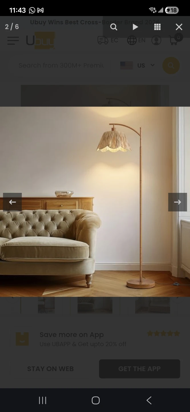 Beautiful Rattan Floor Lamp / Boho Floor Lamp