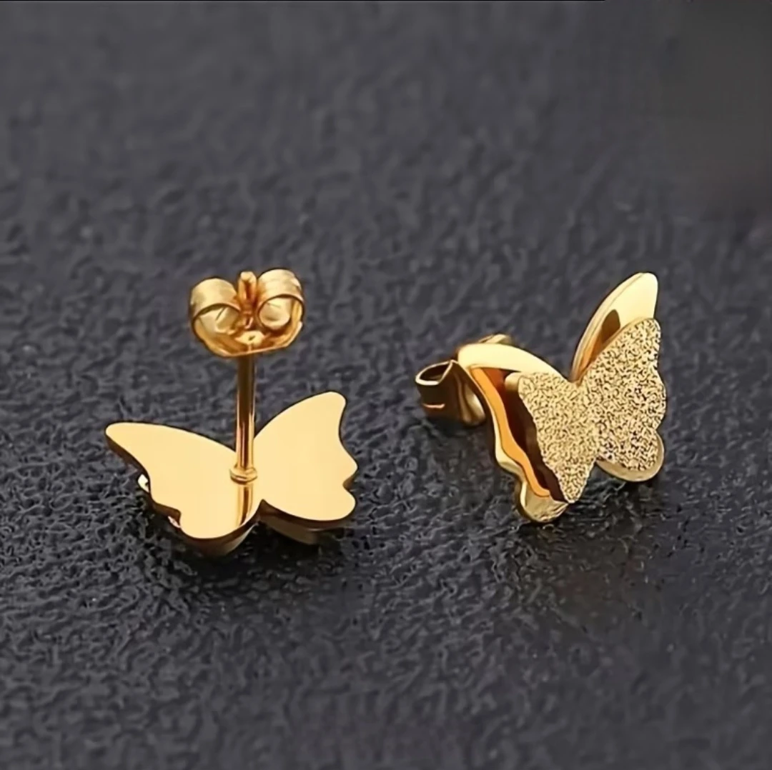 Golden Butterfly Earrings - *Brand New*