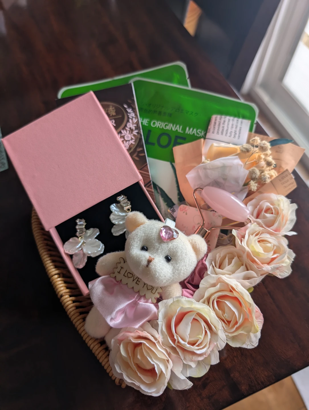 Mother's day Gift Basket with Teddy Bear, Earrings. - photo 4