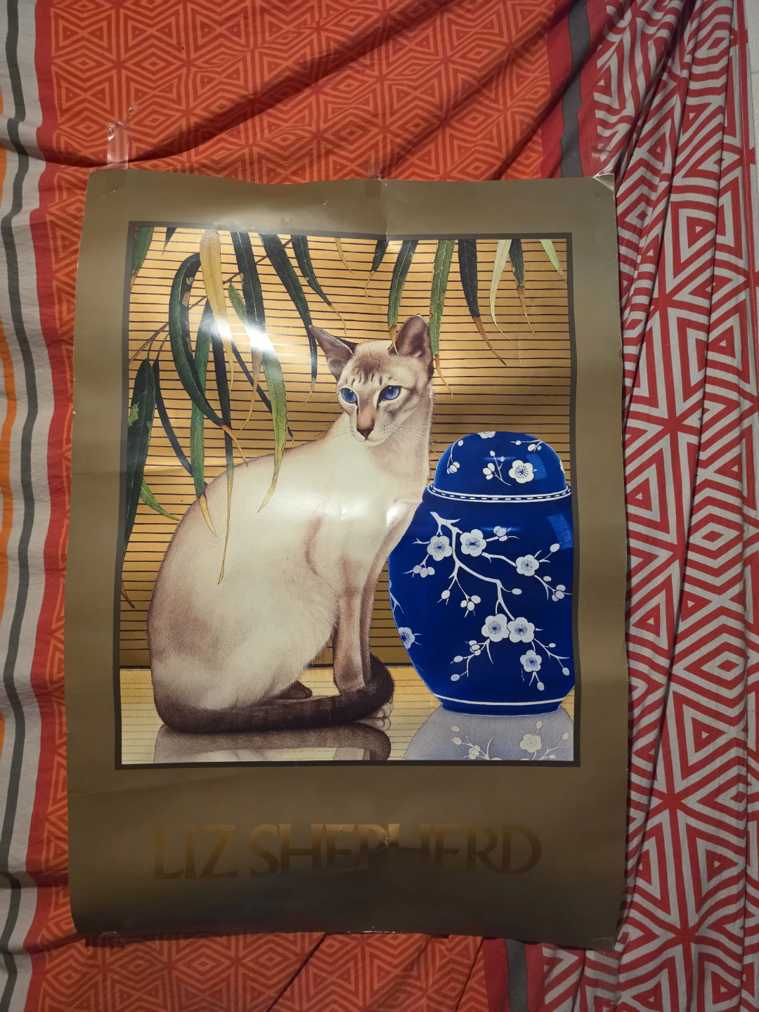 Liz Shepherd Siamese Cat and Blue Vase Print - photo 2