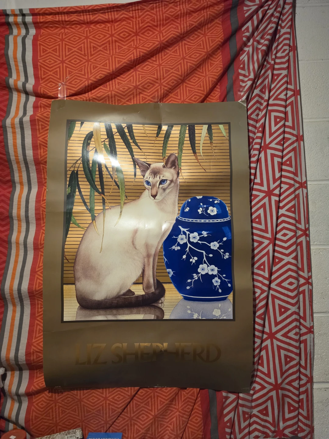 Liz Shepherd Siamese Cat and Blue Vase Print - photo 3