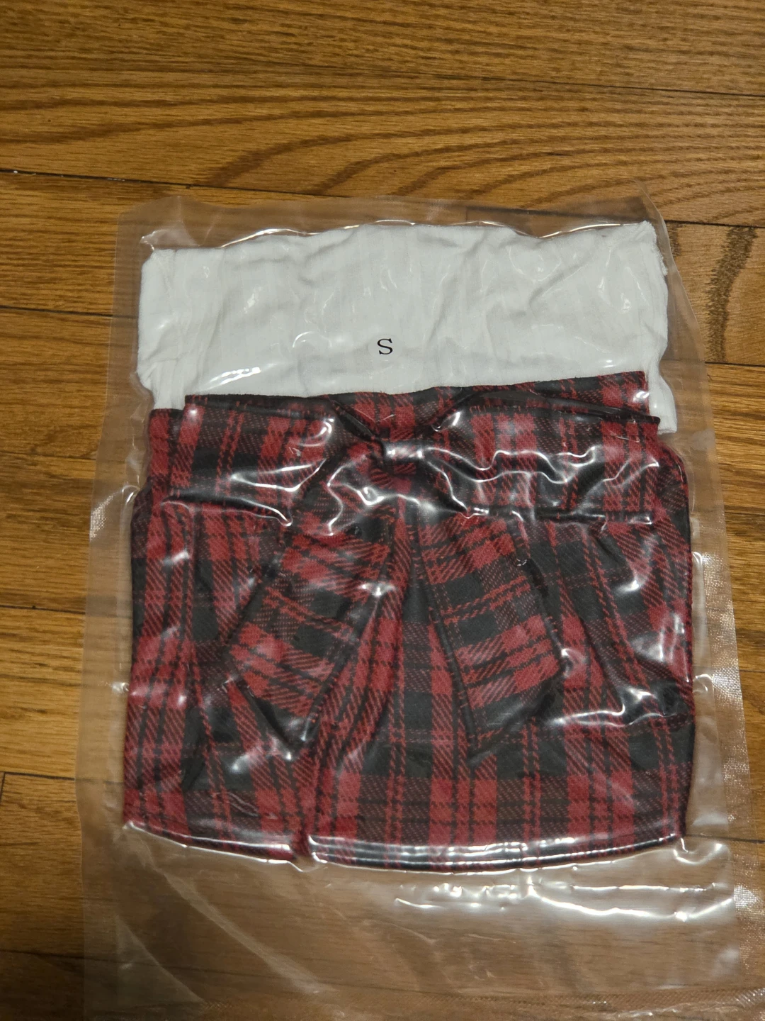 Fitwarm Dog dress Plaid Skirt and White Top Set - Size S - photo 2