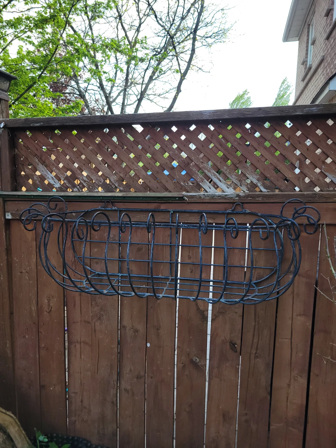Wrought Iron Oval Window Box, Planter  Holder