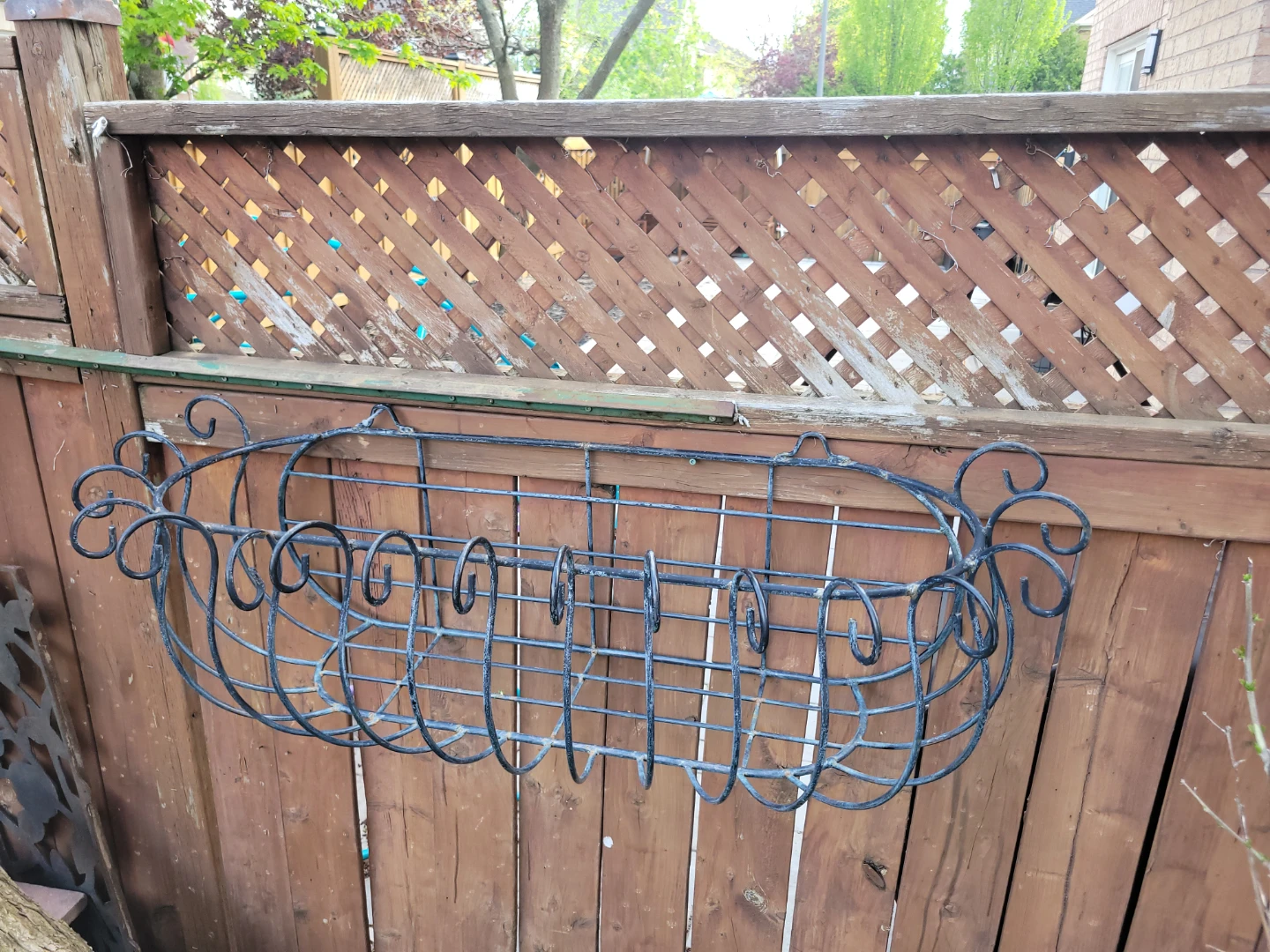 Wrought Iron Oval Window Box, Planter  Holder - photo 2