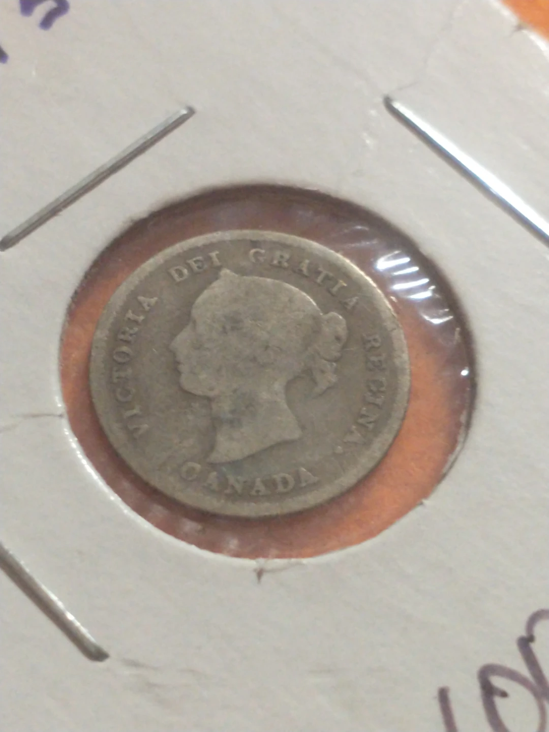 Attractive F 1880H Canada .925 silver Victoria 5 cents, KM #2 - photo 4