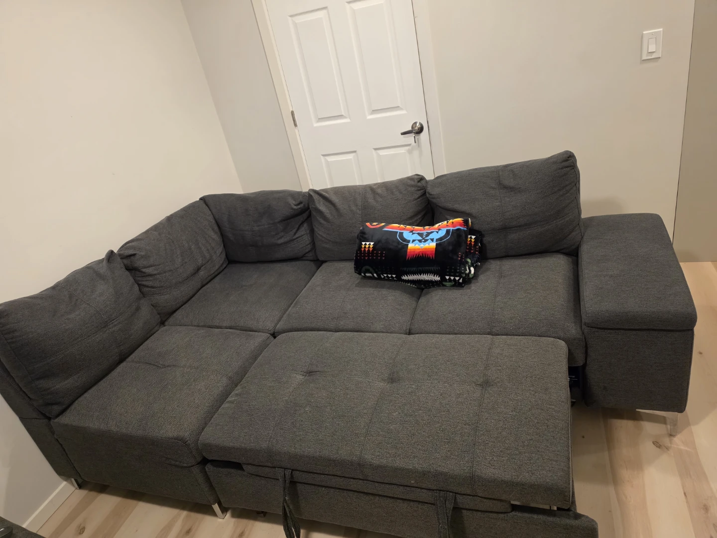 $800 — Like-New Pull-Out L-Sectional Couch with Storage - photo 2