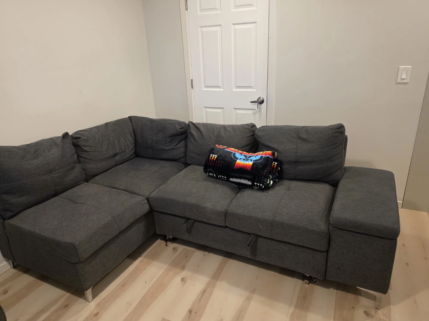 $800 — Like-New Pull-Out L-Sectional Couch with Storage - photo 3