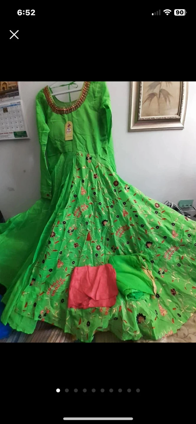 Green Embroidered Anarkali Suit - photo 4
