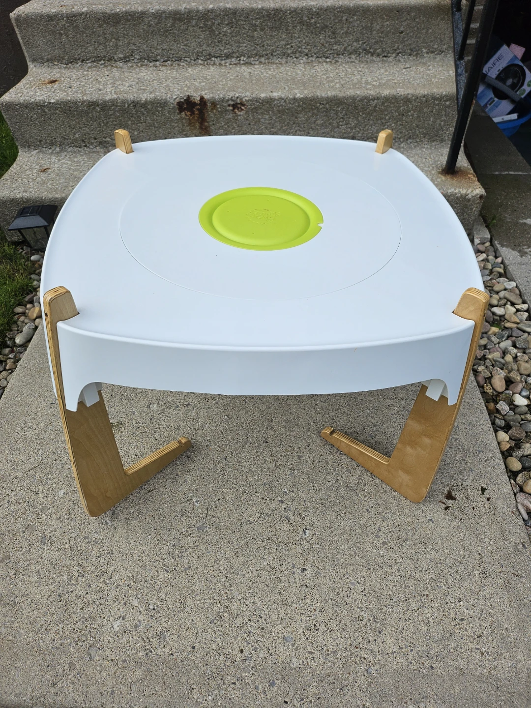 Plastic Activity Table with Wooden Legs