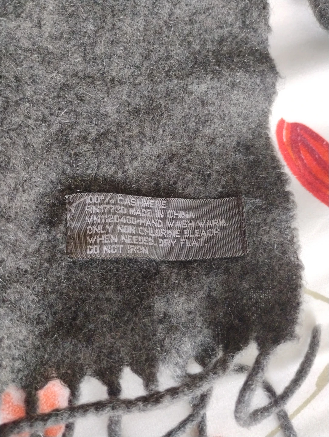Grey 100% Cashmere Scarf - photo 2