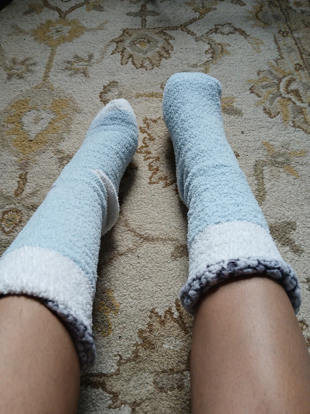 Fuzzy Blue Cozy Slipper Socks
