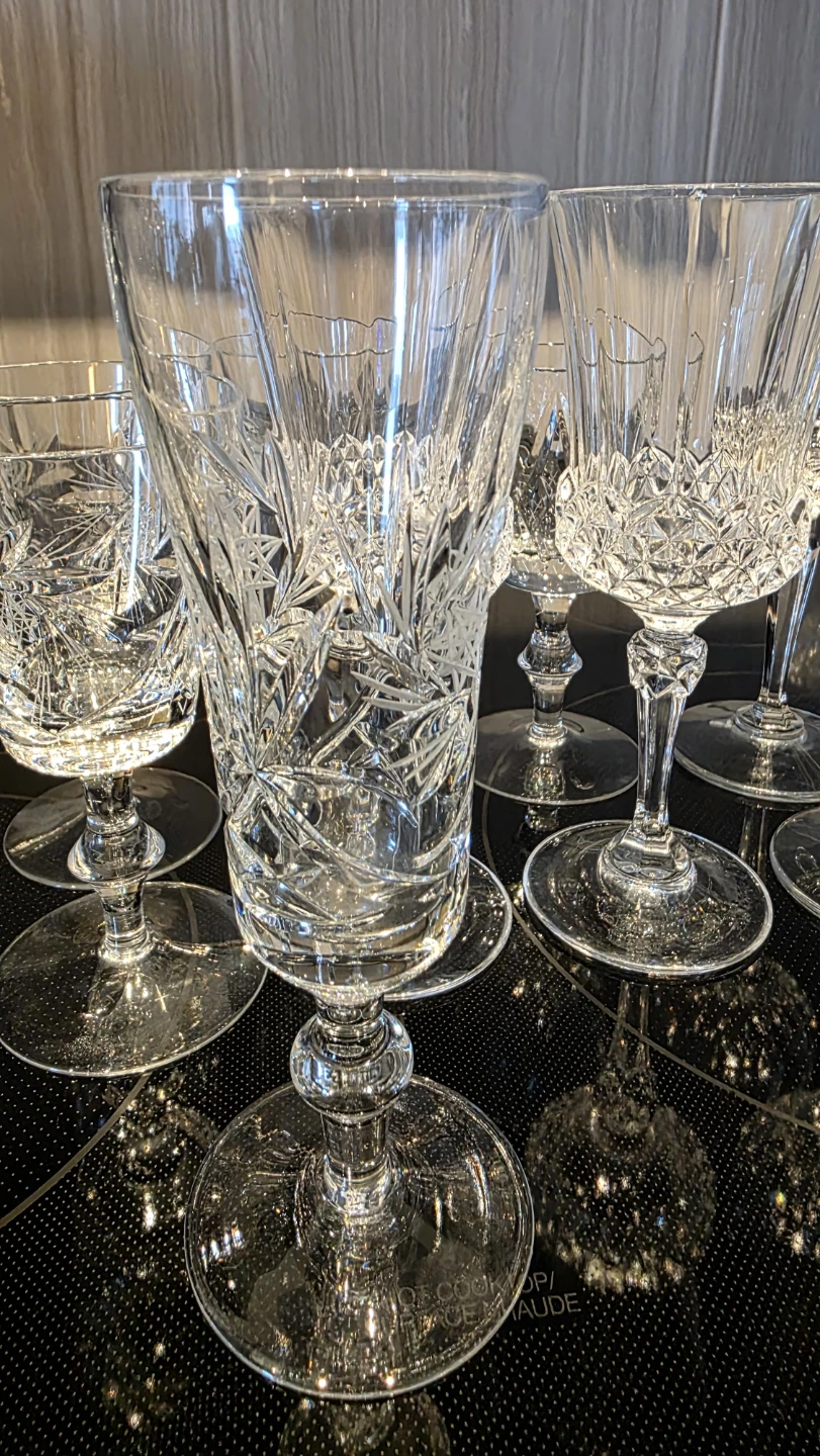 MOVING SALE- Vintage Crystal Glassware Set – Mixed Styles - photo 2