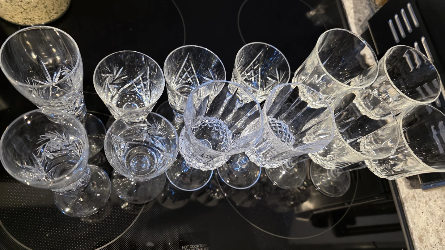 MOVING SALE- Vintage Crystal Glassware Set – Mixed Styles - photo 3
