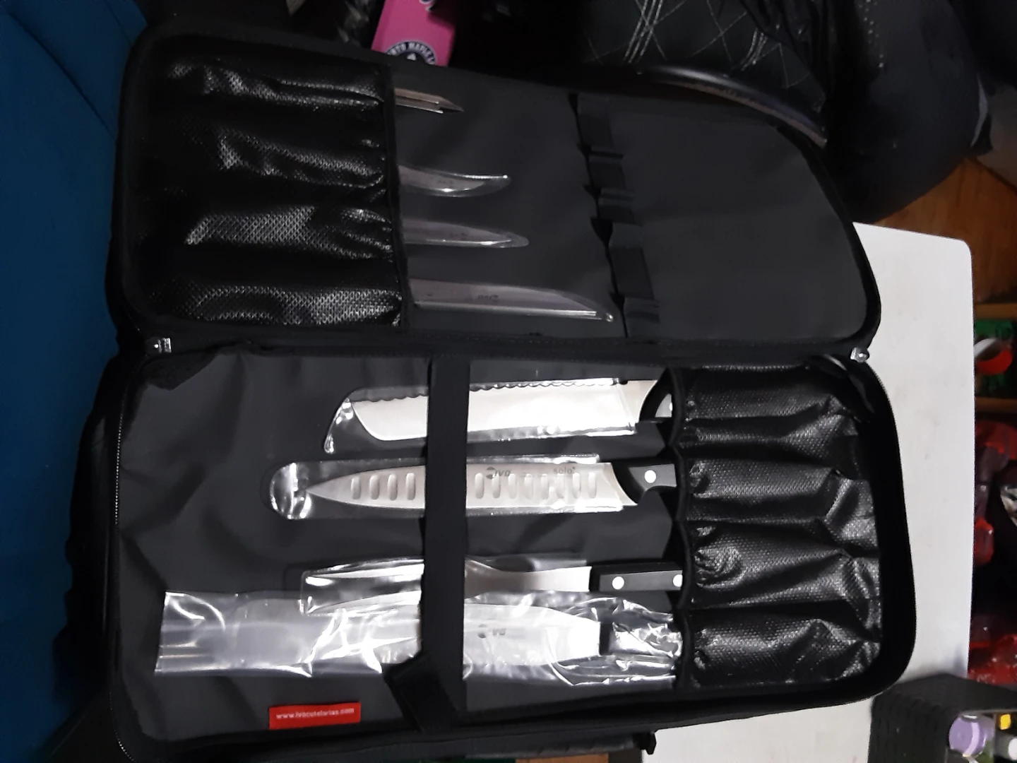 Barilla Knife Roll Bag with Assorted Knives and Sharpening Steel - photo 2