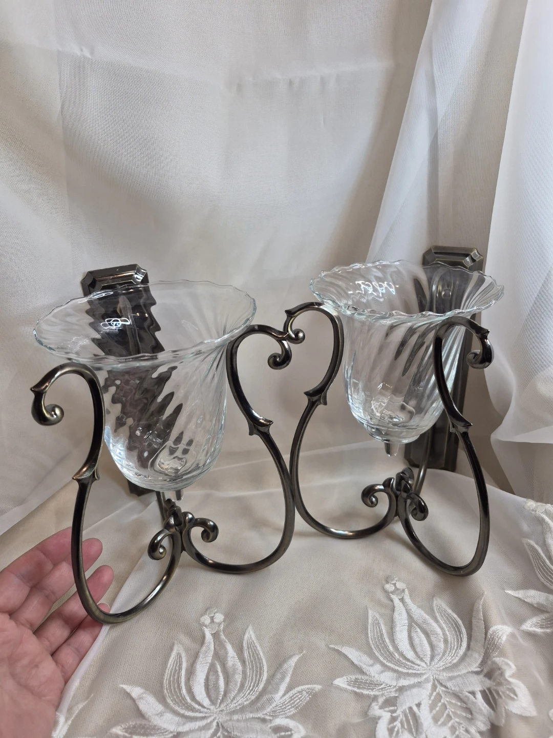 Beautiful Pair of PartyLite Soliloquy Wall Sconce - photo 2