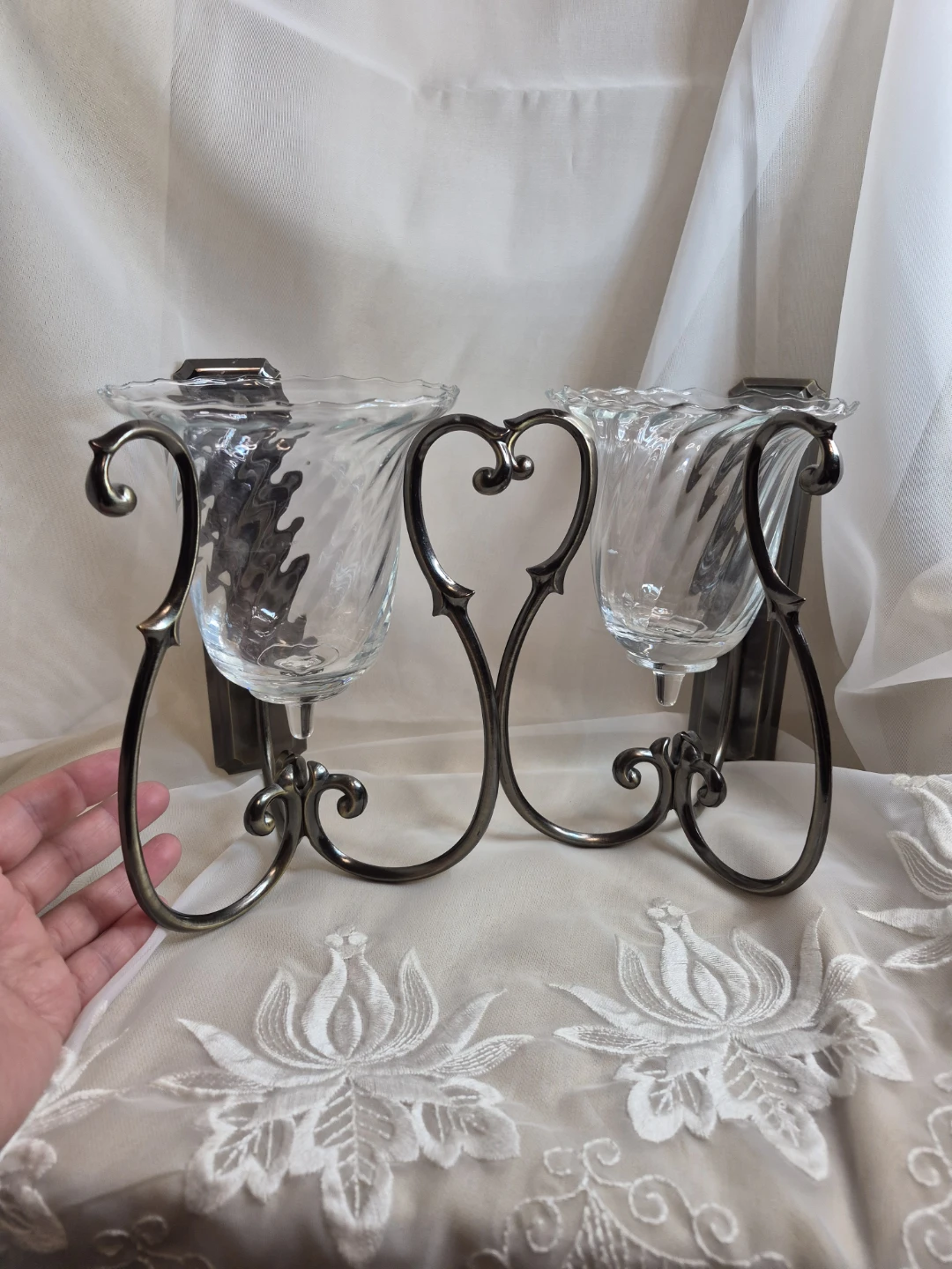 Beautiful Pair of PartyLite Soliloquy Wall Sconce - photo 3