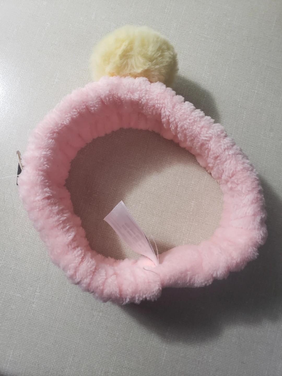 Pink fuzzy headband with pom-pom - photo 2