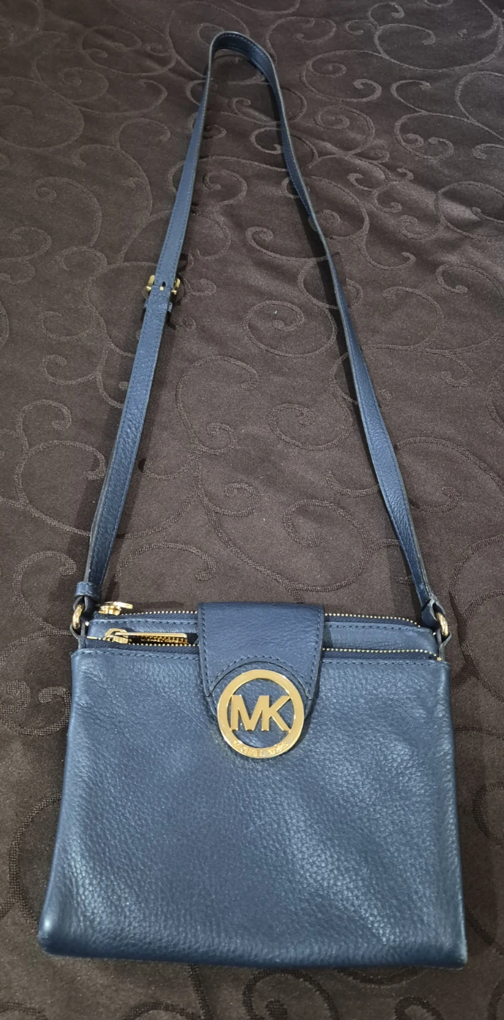 Michael Kors Navy Leather Crossbody Bag