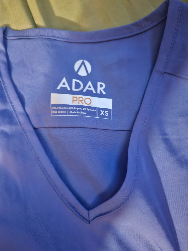 ADAR Pro Scrub Top and Pants Set - XS - Blue