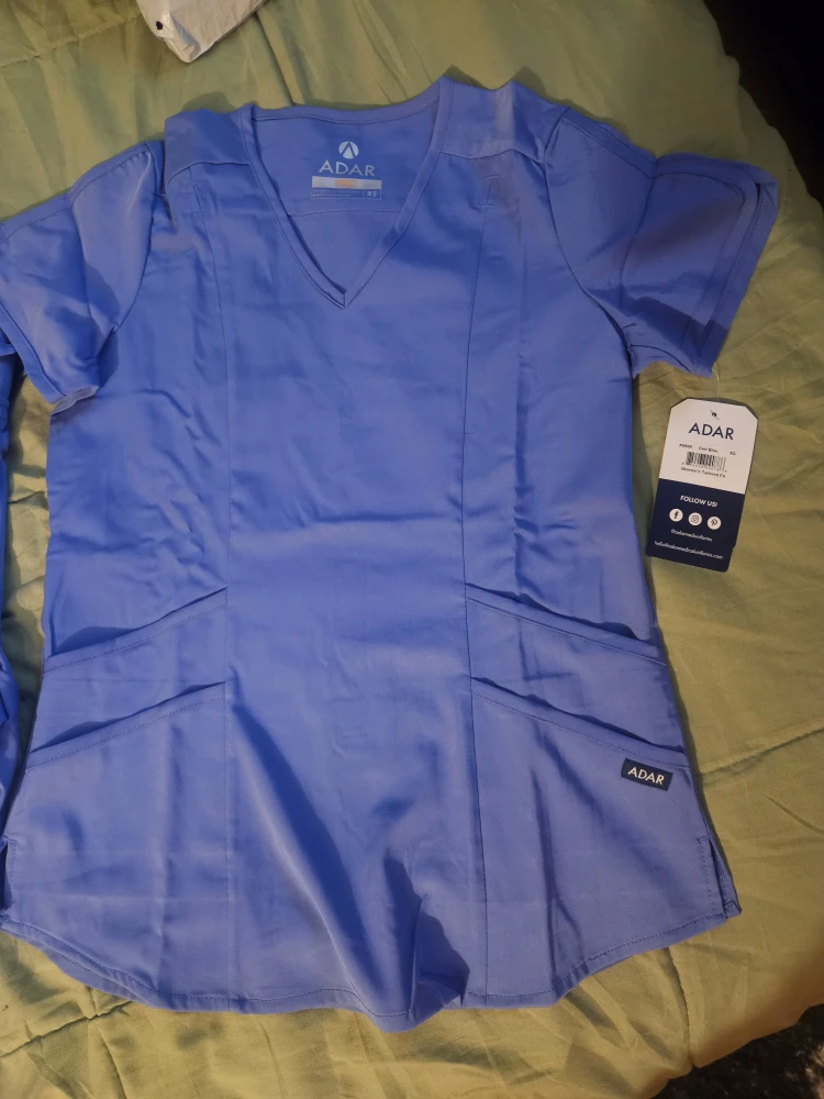 ADAR Pro Scrub Top and Pants Set - XS - Blue - photo 3
