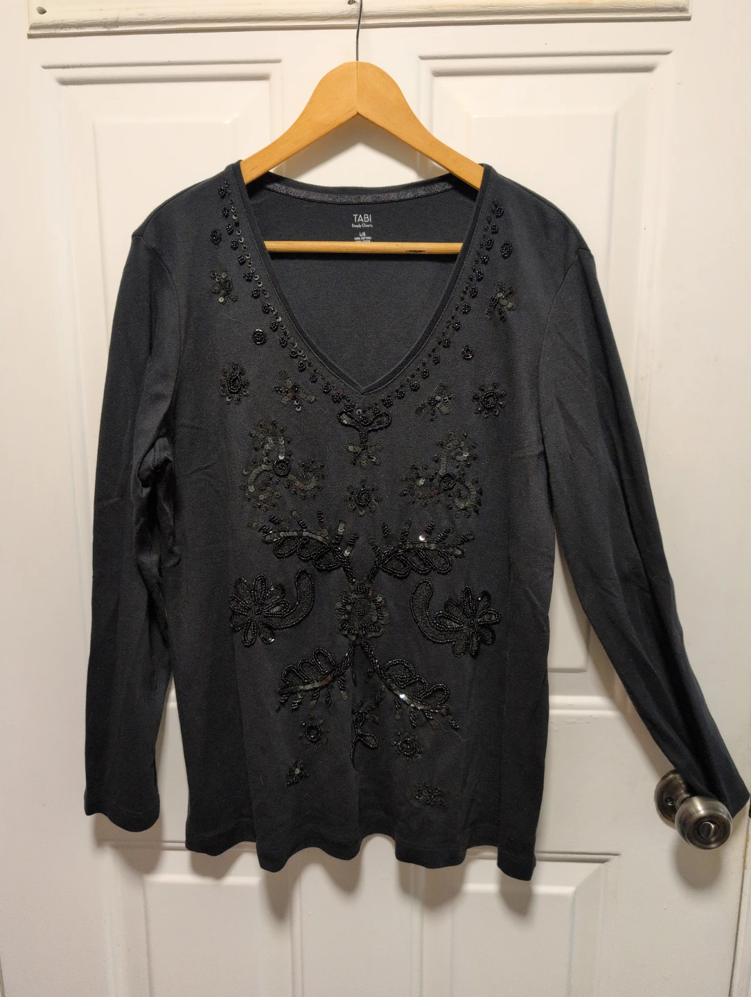Tobi Simply Class'c. beaded long sleeve top L/G
