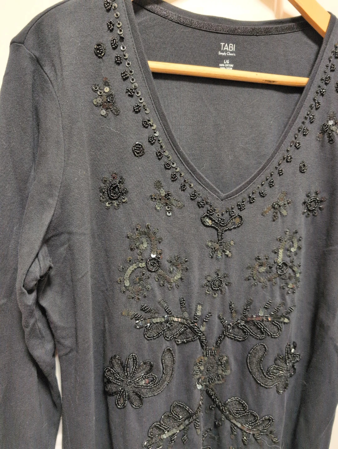 Tobi Simply Class'c. beaded long sleeve top L/G - photo 2