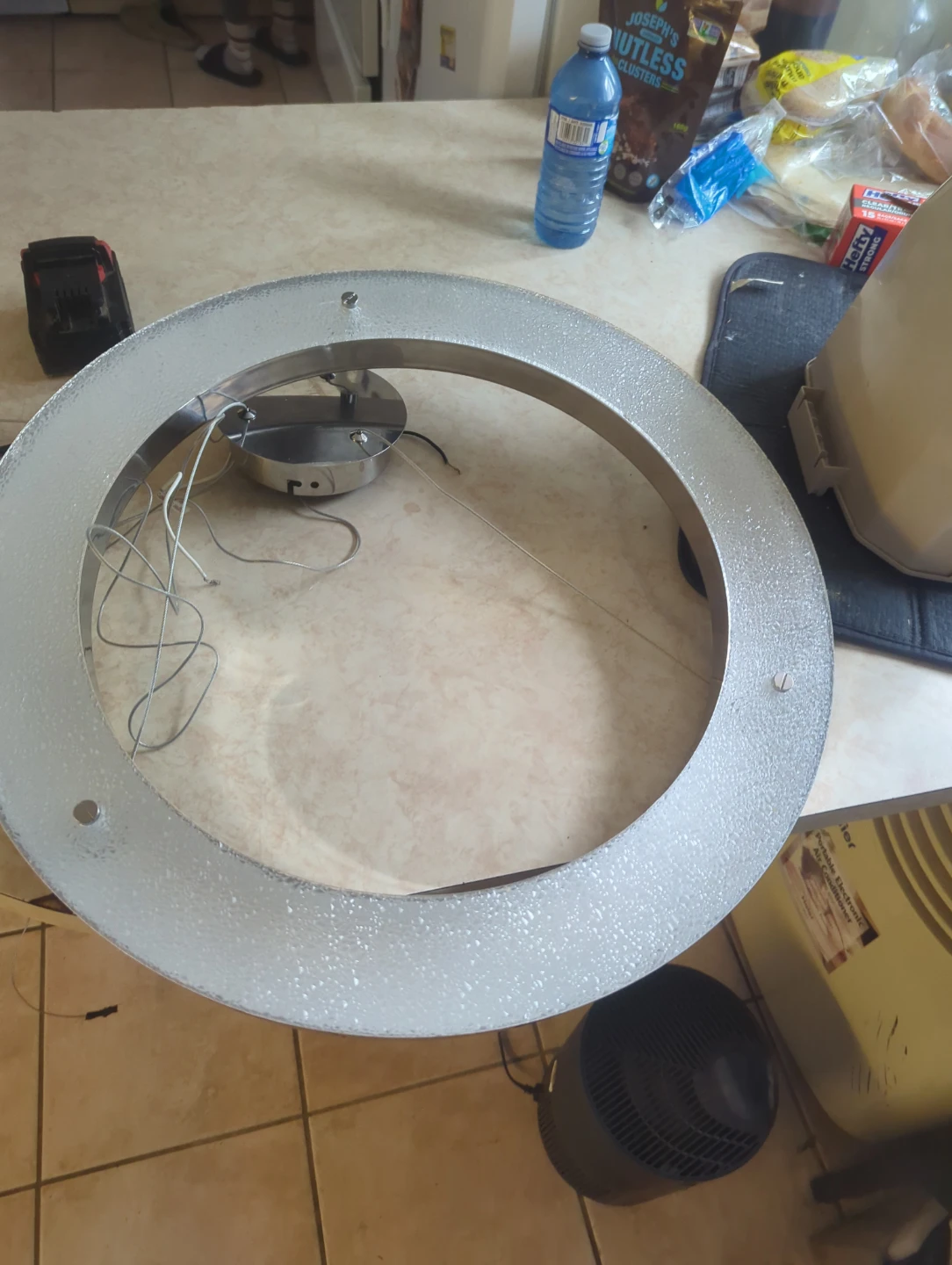 Silver Circular Ceiling Light Fixture