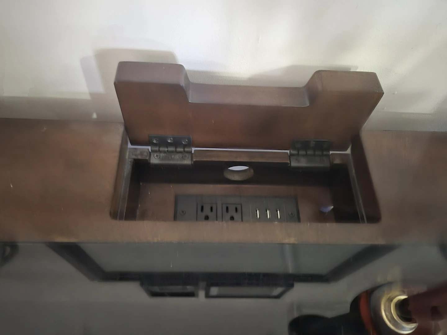 Dark Wood Desk with Built-in Power - photo 4