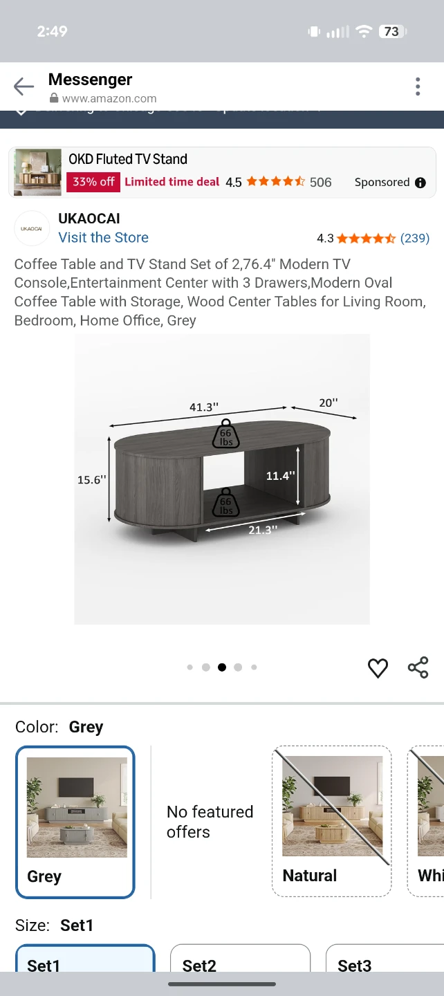 Coffee table & tv stand - photo 4