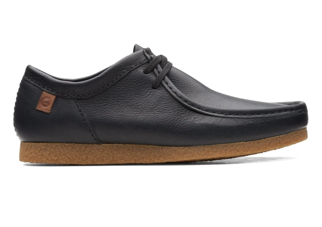 Clarks Wallabee Shoes Black Leather - photo 3