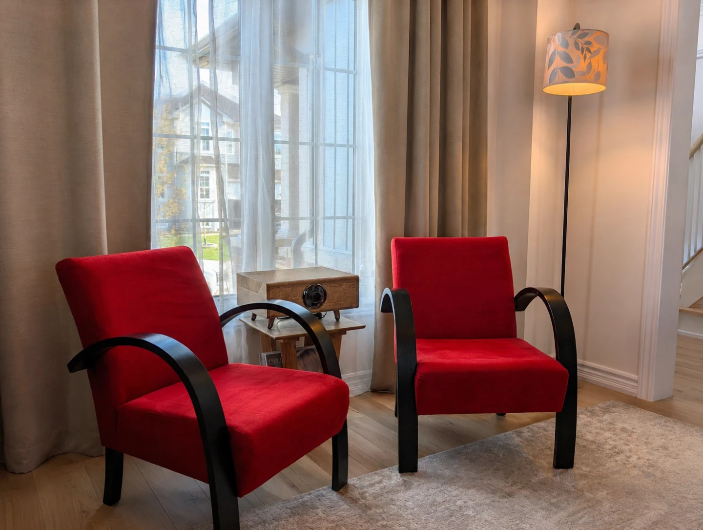 Set of 2 Red Armchairs - photo 2