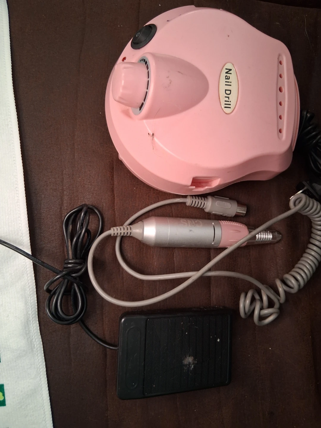 Pink Nail Drill Machine with Foot Pedal
