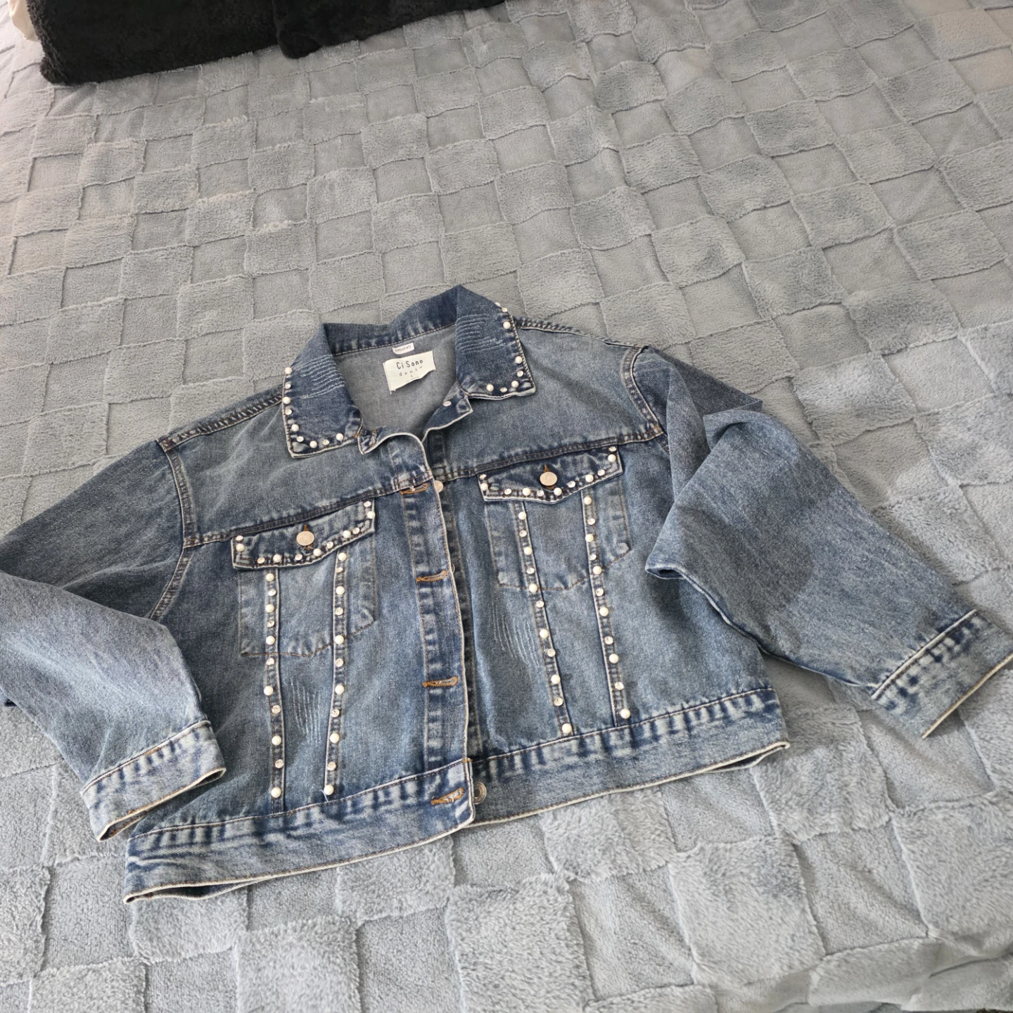 Ci Sono Denim Jacket with Studs